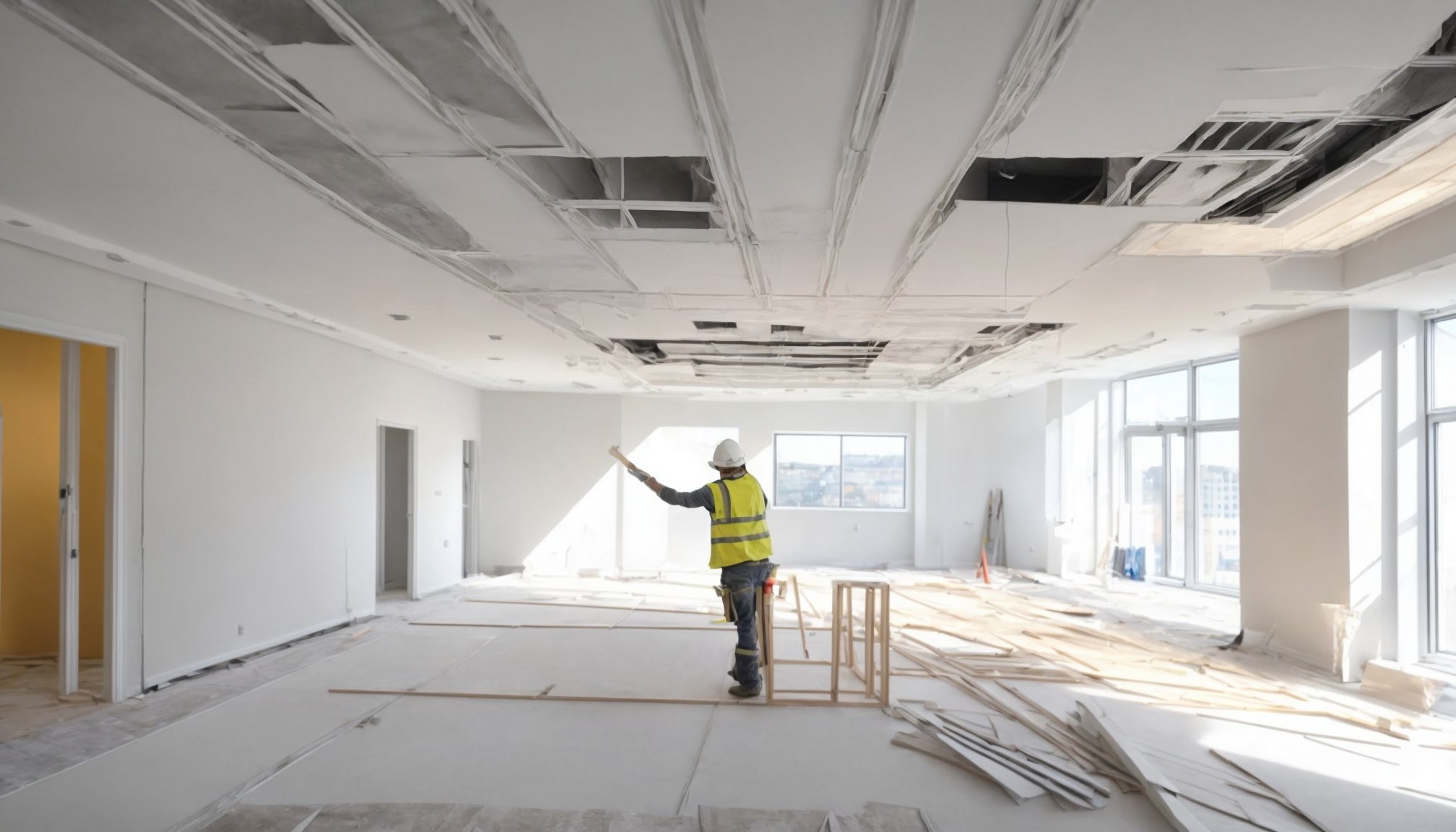 Construction site with drylining