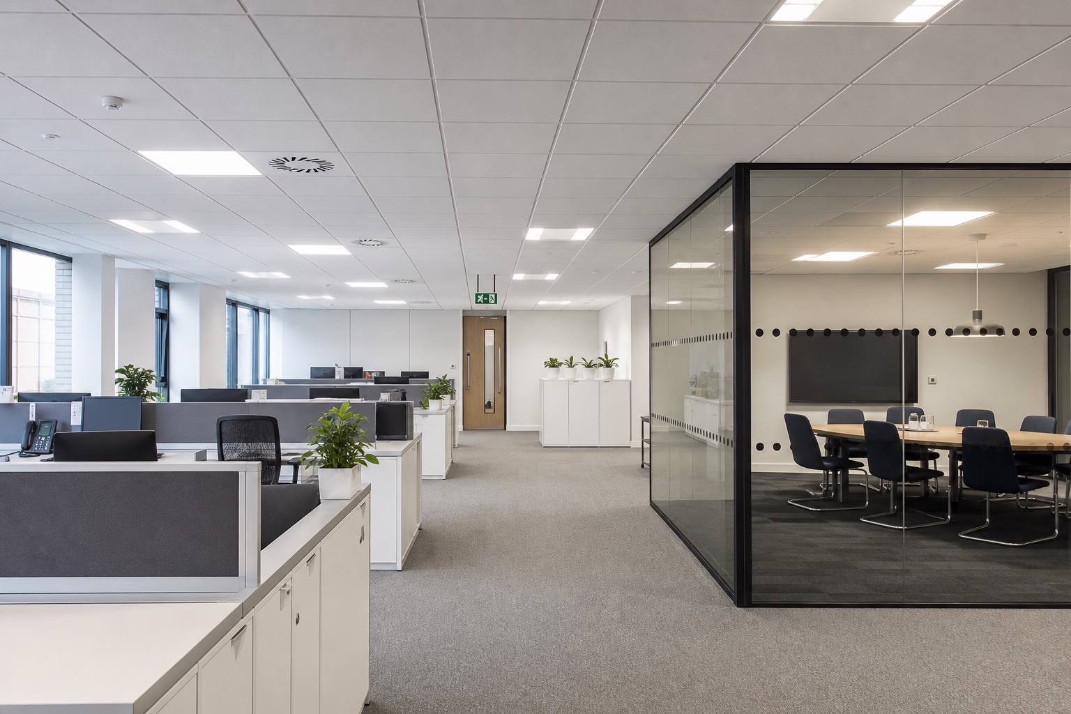 Suspended ceiling installation in a West Bromwich commercial space